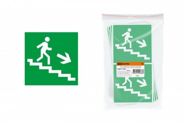 Фотография товара 'Tdm Знак "Направление к эвакуационному выходу (по лестнице направо вниз)" SQ0817-0045'