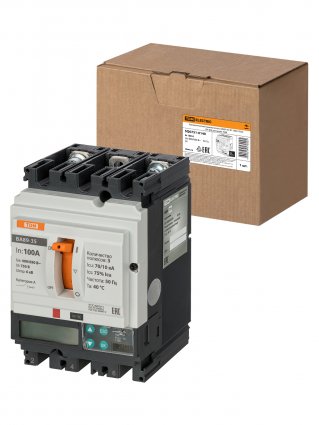 Фотография товара 'Tdm Автоматический выключатель ВА89-35 3Р 100А 70кА (ЭР-ЖК дисплей), SQ0751-0140'