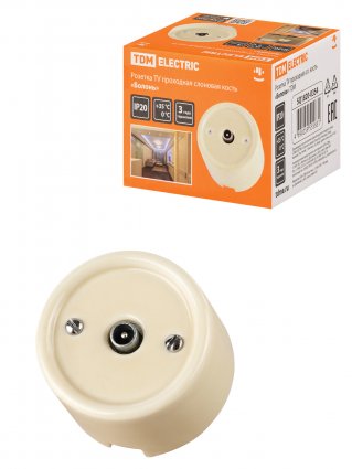 Фотография товара 'Tdm Розетка TV проходная «Болонь», SQ1820-0354'