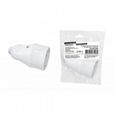 Фотография товара 'Tdm SQ1806-0409 Кабельная розетка 2П б/з белая 10А 250B серии "Народная"'