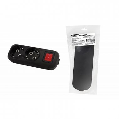 Фотография товара 'Tdm SQ1806-0424 Колодка розеточная 2 гнезда 2П+3 c выключателем 16А 250В'
