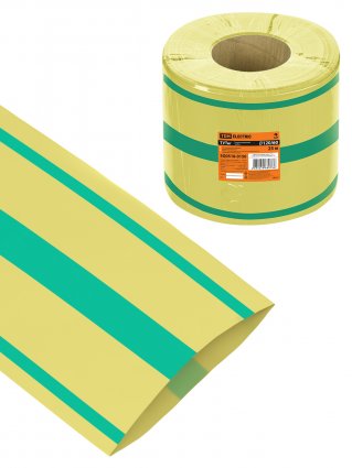 Фотография товара 'Tdm SQ0518-0150 Термоусаживаемая трубка ТУТнг 120/60 желто-зеленая (25 м/ролл)'