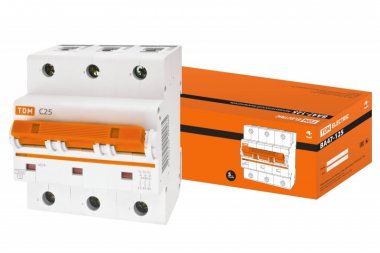 Фотография товара 'Tdm Автоматический выключатель ВА47-125, 3Р, 25А SQ0208-0076'