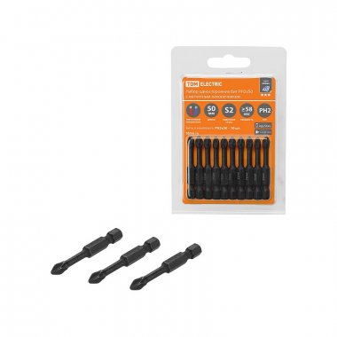 Фотография товара 'Tdm SQ1019-0442 Набор бит PH2x50, односторонних, сталь S2, Е 1/4"'