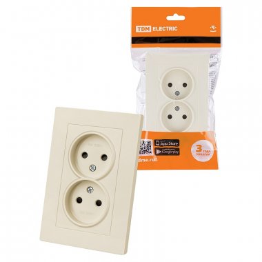 Фотография товара 'Tdm SQ1816-0135 Розетка двойная 2П 10А 250В с защ. шт.'
