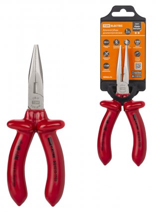 Фотография товара 'Tdm Длинногубцы диэлектрические, 160 мм, 1000 В, CR-V, «ПрофиЭлектрик», SQ1010-1103'