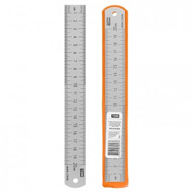 Фотография товара 'Tdm SQ1018-0502 Линейка измерительная металлическая 20 см "Рубин"'