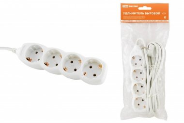 Фотография товара 'Tdm Удлинитель бытовой У04 4 гнезда SQ1303-0012'