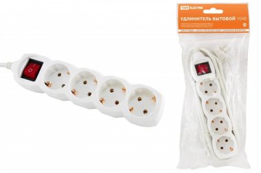 Фотография товара 'Tdm Удлинитель бытовой У04В выключатель, 4 гнезда SQ1303-0111'