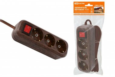 Фотография товара 'Tdm Удлинитель бытовой У03В выключатель, 3 гнезда SQ1303-3101'