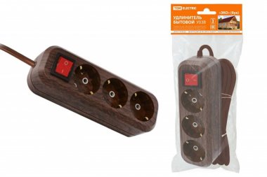 Фотография товара 'Tdm Удлинитель бытовой У03В выключатель, 3 гнезда, 5метров SQ1303-3102'
