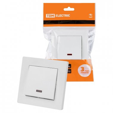 Фотография товара 'Tdm SQ1816-0013 Выключатель 1 кл. с подсветкой 10А'