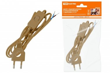 Фотография товара 'Tdm Шнур с выключателем и плоской вилкой с вырезом ШУ03В ШВВП SQ1305-0023'