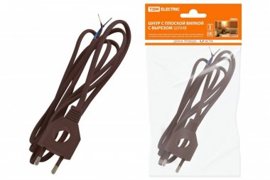 Фотография товара 'Tdm Шнур с плоской вилкой с вырезом ШУ04 ШВВП SQ1305-0036'