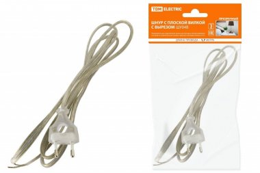 Фотография товара 'Tdm Шнур с плоской вилкой с вырезом ШУ04 ШВВП SQ1305-0034'