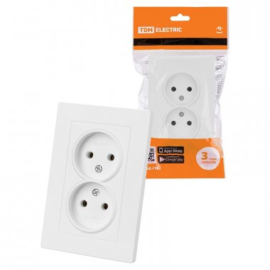 Фотография товара 'Tdm SQ1816-0034 Розетка двойная 2П 10А 250В'