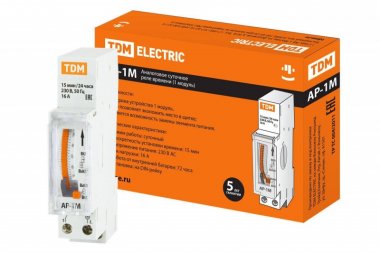 Фотография товара 'Tdm Аналоговое суточное реле АР-1М-15мин/24ч-16А-DIN SQ1503-0021'