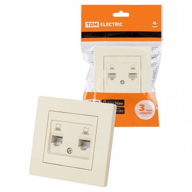 Фотография товара 'Tdm SQ1816-0144 Розетка компьютерная двойная RJ45'