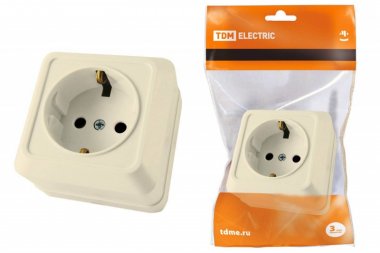 Фотография товара 'Tdm Розетка 2П+З открытой установки IP20 16А SQ1801-0016'