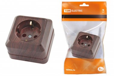 Фотография товара 'Tdm Розетка 2П+З открытой установки IP20 16А SQ1801-0034'