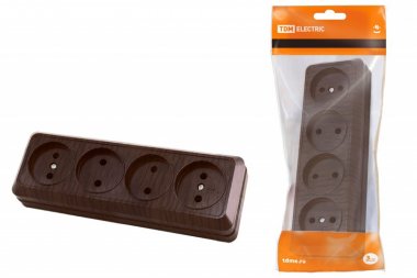 Фотография товара 'Tdm Розетка 4-х местная горизонтальная 2П открытой установки IP20 10A SQ1801-0328'