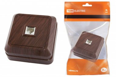 Фотография товара 'Tdm Розетка TФ (RJ-11) открытой установки IP20 SQ1801-0041'