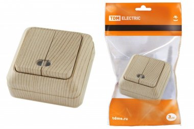 Фотография товара 'Tdm Выключатель 2-кл. открытой установки с подсветкой IP20 10А SQ1801-0046'