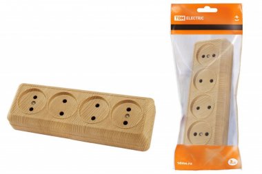 Фотография товара 'Tdm Розетка 4-х местная горизонтальная 2П открытой установки IP20 10A SQ1801-0428'