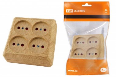 Фотография товара 'Tdm Розетка четырехместная 2П открытой установки IP20 10A SQ1801-0421'