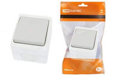 Фотография товара 'Tdm Выключатель 1-кл. открытой установки IP54 10А SQ1803-0001'