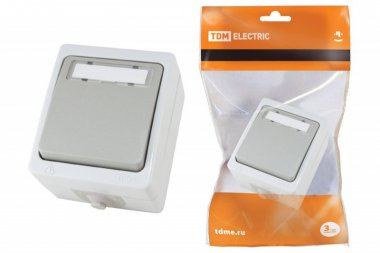 Фотография товара 'Tdm Кнопка звонковая с полем для надписи IP54 6A SQ1803-0006'