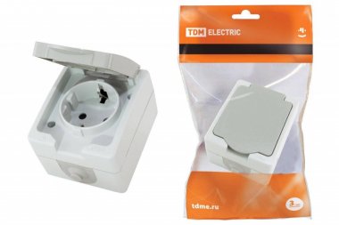 Фотография товара 'Tdm Розетка 2П+З открытой установки IP54 16А SQ1803-0007'