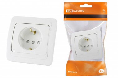 Фотография товара 'Tdm Розетка 2П+З 16А c защитными шторками SQ1804-0024'