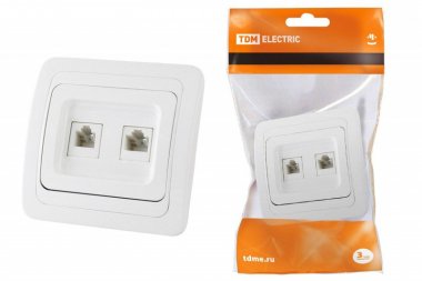 Фотография товара 'Tdm Розетка компьютерная RJ-45 + TФ (RJ-11) SQ1804-0015'