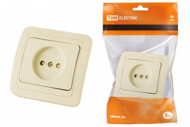 Фотография товара 'Tdm Розетка 2П 10А c защитными шторками SQ1804-0123'