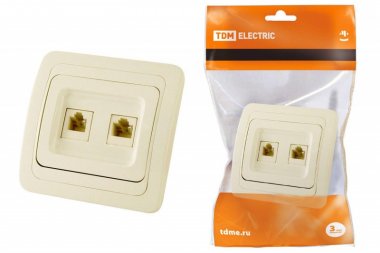Фотография товара 'Tdm Розетка компьютерная RJ-45 + TФ (RJ-11) SQ1804-0115'