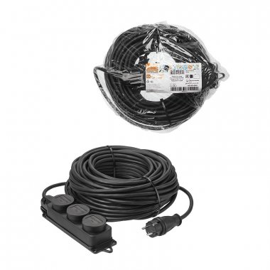 Фотография товара 'Tdm SQ1307-0248 Удлинитель-шнур силовой каучук, КГ, IP44, 3 гнезда с/з, 4000 Вт'