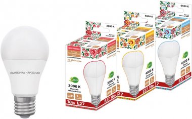 Фотография товара 'Tdm Лампа светодиодная НЛ-LED230-A65-18 Вт-230 В-6500 К-Е27, (65х128 мм), SQ0340-1637'