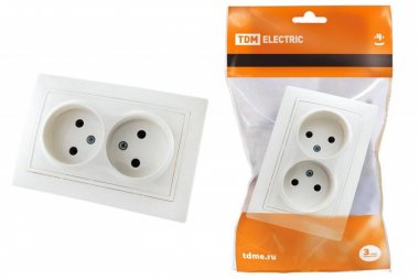 Фотография товара 'Tdm Розетка двойная 2П 10А 250В SQ1814-0013'
