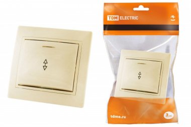 Фотография товара 'Tdm Выключатель на 2 направления 1 кл. с подсветкой 10А SQ1814-0108'
