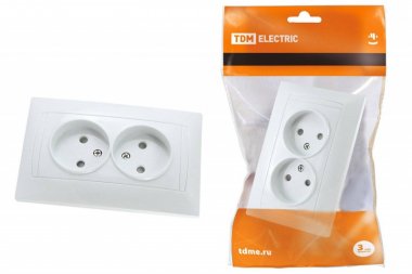 Фотография товара 'Tdm Розетка двойная 2П 10А 250В SQ1815-0012'