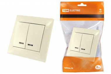 Фотография товара 'Tdm Выключатель 2 кл. с подсветкой 10А SQ1815-0105'
