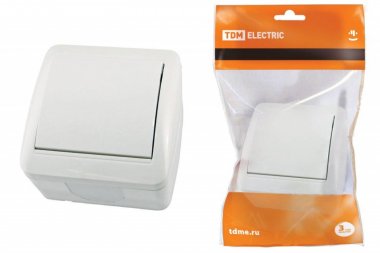 Фотография товара 'Tdm Выключатель 1-кл. открытой установки IP44 10А SQ1818-0001'