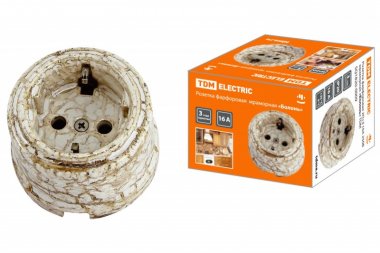 Фотография товара 'Tdm Розетка фарфоровая 2П+З 16А 250В SQ1820-0009'