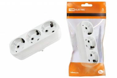 Фотография товара 'Tdm Блок на 3 гнезда 2П+З плоский 16А 250B SQ1806-0033'