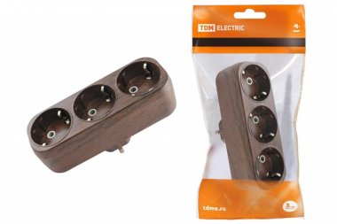 Фотография товара 'Tdm Блок на 3 гнезда 2П+З плоский 16А 250B "Эко" SQ1806-0081'