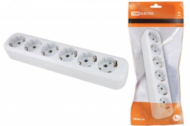 Фотография товара 'Tdm Колодка розеточная 6 гнезд 2П+З 16А 250В SQ1806-0039'