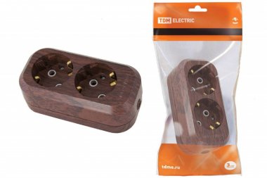 Фотография товара 'Tdm Колодка розеточная 2 гнезда 2П+З 16А 250В SQ1806-0060'