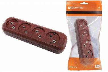 Фотография товара 'Tdm Колодка розеточная 4 гнезда 2П б/з 10А 250В SQ1806-0064'