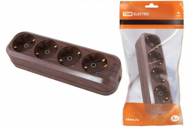 Фотография товара 'Tdm Колодка розеточная 4 гнезда 2П+3 16А 250В SQ1806-0065'